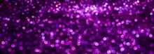 Purple Glitter Texture Christmas Abstract - Panoramic Background Or Bokeh With Blank Space