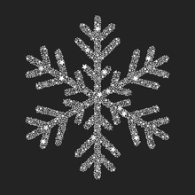 Silver Snowflake From Christmas Decoration.