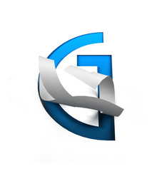 Fototapete - Curl Paper Font on cut out background. letter G. 3d rendering