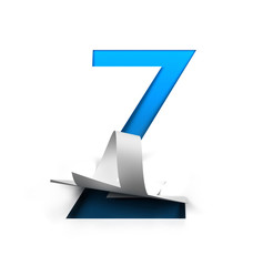 Fototapete - Curl Paper Font on cut out background. letter Z. 3d rendering