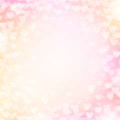 Wall Mural - vector illustration of pink background with light hearts