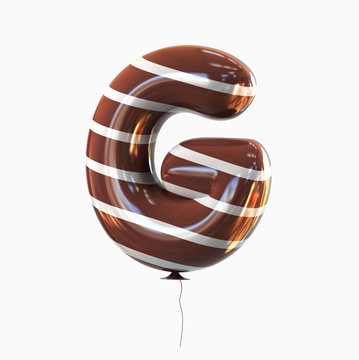 Letter G. Colorful Balloon font isolated on White Background. 3D rendering