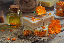 Natural Handmade Soap With Calendula (pot Marigold) And Sea-buck
