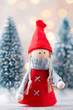 © gitusik - Christmas greeting card. Gnome festive background. New year symb