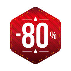 Sticker - Sale eighty percent off banner red patch