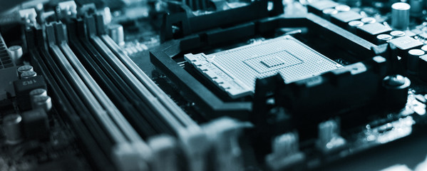 mainboard in blue colors