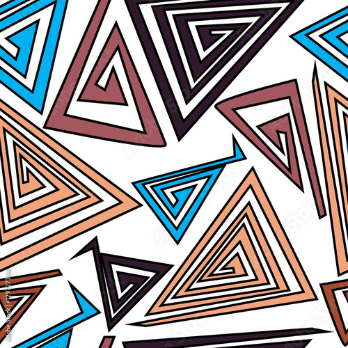 Obraz w ramie Seamless geometric abstraction with lined elements, vector background.