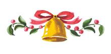 Christmas  Bell. New Year Greeting Card.  Christmas Decoration.
