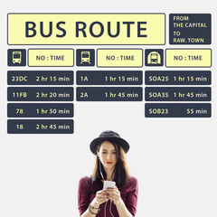 Sticker - Bus Route Express Terminal Schedule Concept