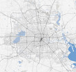 Map Houston city. Texas Roads
