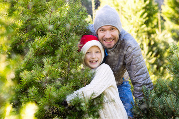 Wall Mural - family christmas tree shopping