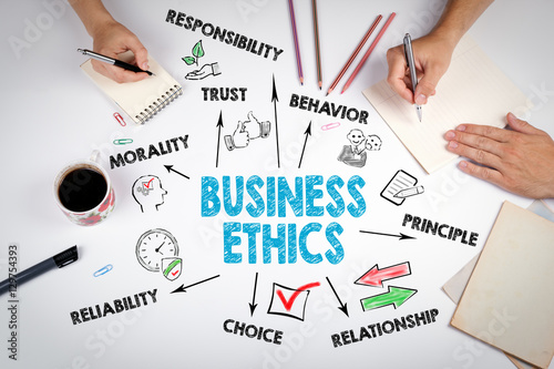 Fotografie, Obraz Business Ethics Concept. The meeting at the white office table