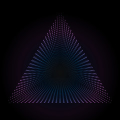 Poster - Abstract colorful neon dots, dotted technology background. Glowing particles, led light pattern, futuristic texture, digital vector design