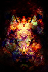 Poster - mystical cosmic scenery and abstract color structure.