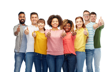 Wall Mural - international group of people showing thumbs up
