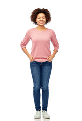 Poster - happy african american young woman over white