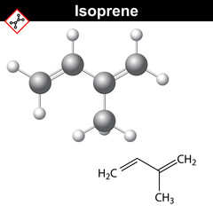 Sticker - Isoprene chemical molecular formula, conjugated diene