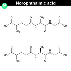 Sticker - Norophthalmic acid peptide molecular structure