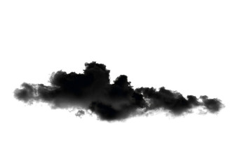 black clouds or smoke isolated on white background