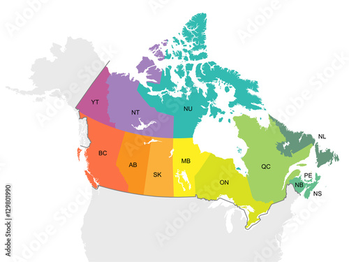 Fotomural MAP Canada Individual Provinces Detail