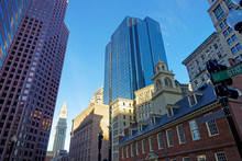 Old State House And Custom House Tower In Boston