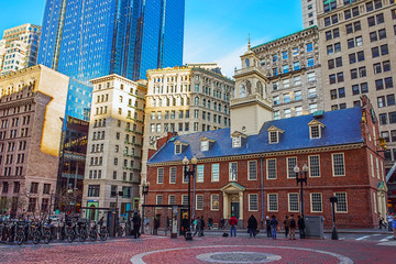 Wall Mural - Old State House in Financial district in Downtown Boston US