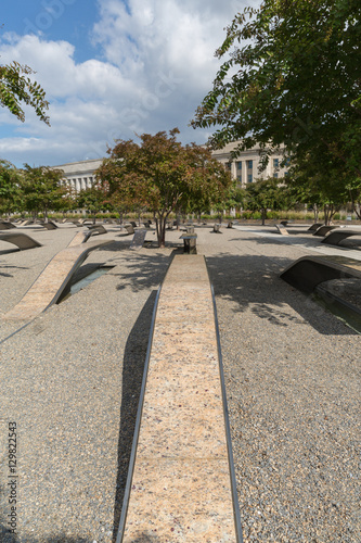 Poster The Pentagon Memorial in Washington DC - no names on display