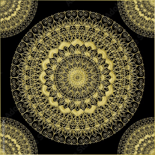 Mandala in Gold Canvas Print