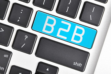 Computer keyboard button with word business to business ( B2B )