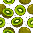 Seamless vector pattern of kiwi fruit