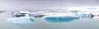 Icebergs floating on the Jokulsarlon glacial lagoon, Iceland