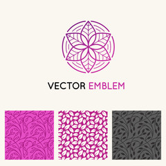 Poster - Vector set of logo design templates, seamless patterns