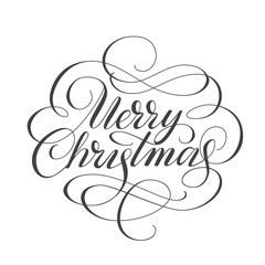 Wall Mural - Merry christmas hand drawn lettering