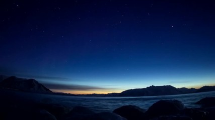 night in arctic. northen lights in 4k.