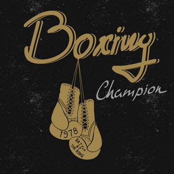 boxing vintage label for t-shirts