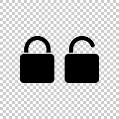 Poster - Lock and unlock Icon. Black icon on transparent background.