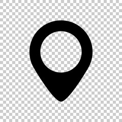 Poster - map label icon. Black icon on transparent background.
