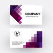© puckillustrations - Vector abstract pink purple squares and pixel. Business card