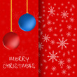 © Designec - Merry Christmas greeting card with christmas balls and snowflake