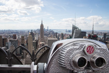Coin-operated Telescope At The Top Of The Rock In New York City