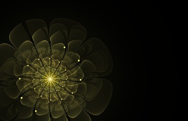 Aufkleber - abstract dark fractal flower computer generated image, background for text labels