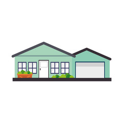 Poster - exterior house isolated icon vector illustration design