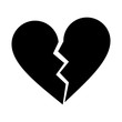 silhouette heart broken sad separation vector illustration eps 10