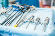 © okrasiuk - Close up steralized surgical tools for laparoscopic surgery. Selective focus