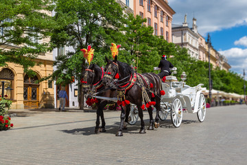 Wall Mural - Horse carriages in Krakow