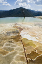 Hierve El Agua (the Water Boils), Hot Springs, Water Rich In Minerals Bubbles Up From The Mountains And Pours Over Edge, Oaxaca, Mexico