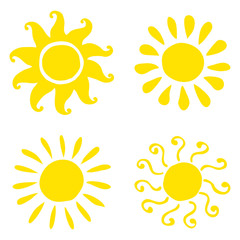 Wall Mural - set of hand drawn sun icons. vector illustration.