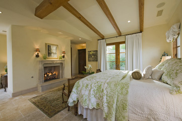 Wall Mural - View of bedroom with fireplace