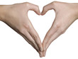 © moodboard - Close-up of woman's hands making a heart shape against white background