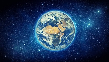 Wall Mural - earth and stars. elements of this image furnished by nasa.